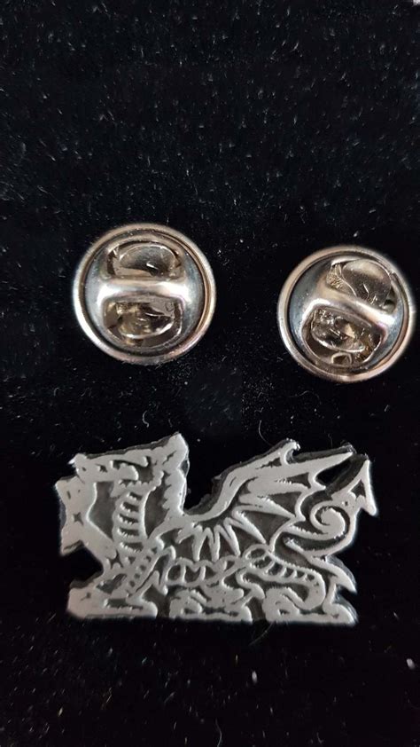 Welsh Dragon English Pewter Lapel Tie Pin Badge 3d Effect Etsy