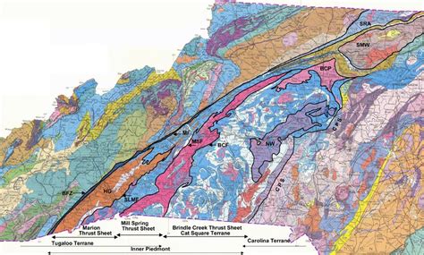 Geologic Map Of The North Carolina Inner Piedmont Base State Geologic
