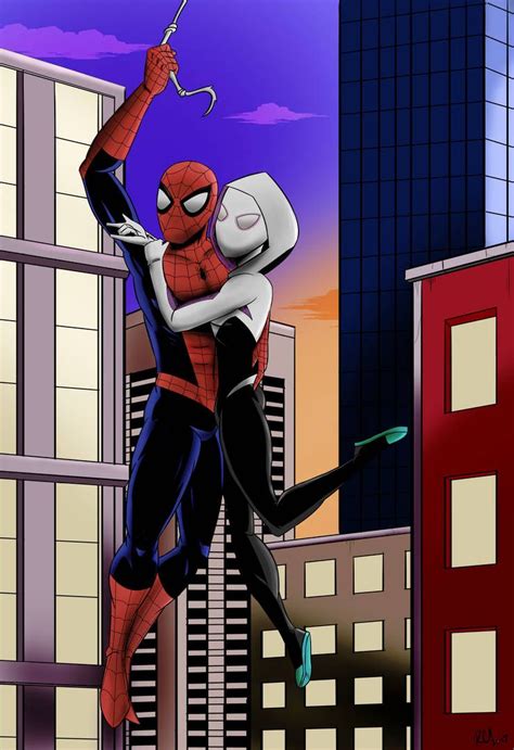 Spider Couple By Robertamaya Spiderman And Spider Gwen Spiderman Black