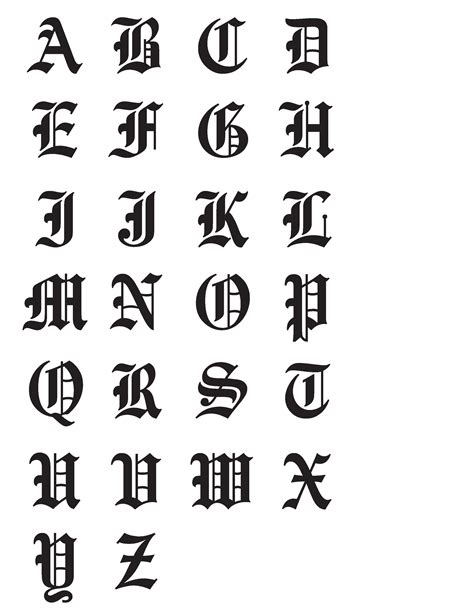 Terbaru Old English Tattoo Letter Fonts Alphabet
