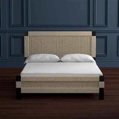 The king barely covered the top of the queen bed. Amalfi Woven Bed | Williams Sonoma