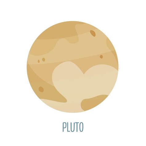 Pluto Planet Of The Solar System On A White Background Vector