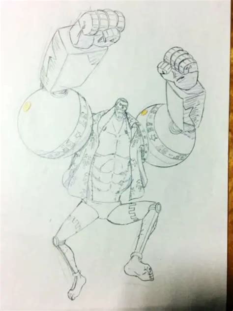 One Piece Franky Original Sketch Hand Drawn Genga Eiichiro Oda
