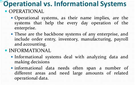 7 Difference Between Operational And Information System In Data