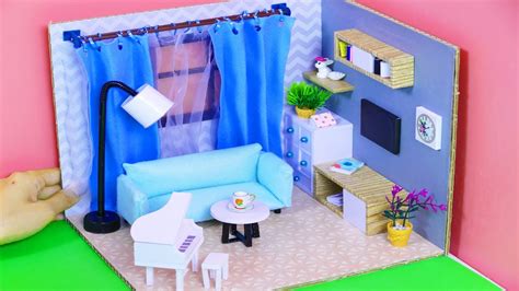 Diy Miniature Cardboard House6 Diy Miniature Living Room Modern