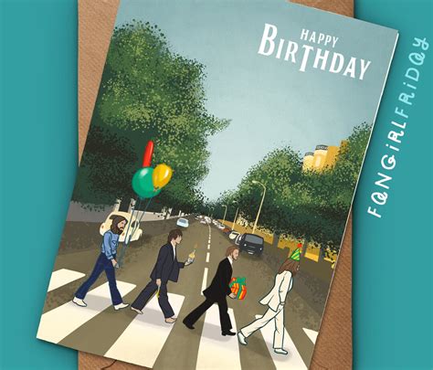 Birthday Card Happy Birthday The Beatles Inspired Greeting Card Abbey