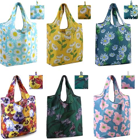 Beegreen Reusable Grocery Bags 6 Pack Reusable Shopping Bag With Cute