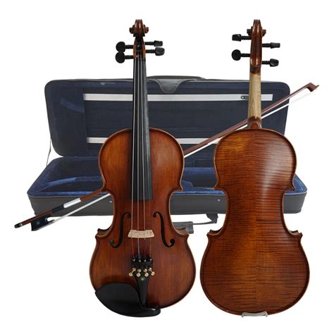 High Quality Handmade Varnished Satin Brown Violin With Carved Solid