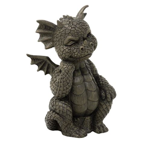 Gartenfigur Gartendrache - Modell Denker klein - Fantasy Figur Deko