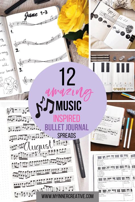 12 Music Themed Bullet Journal Spreads