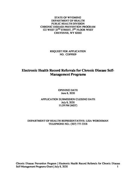 Ehr Referrals For Chronic Disease Self Management Programs Wyoming