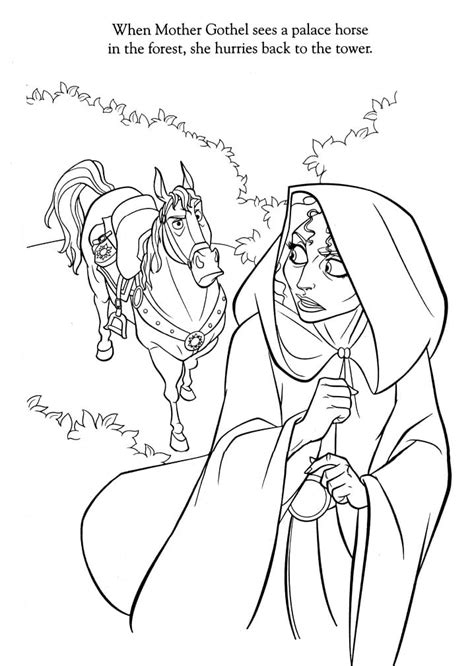 Maximus And Mother Gothel Coloring Page Free Printable Coloring Pages