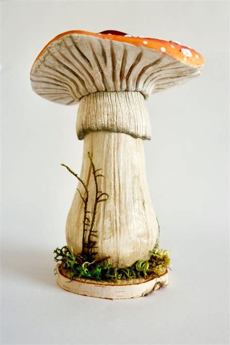 Air Dry Clay Mushroom Mushroom Sculpture Clay Mushroom Etsy Clay