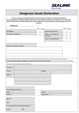 Dangerous Goods Declaration Form Nz Fill And Sign Printable Template Online