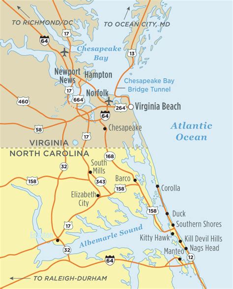 Outer Banks Nc Map Visit Outer Banks Obx Vacation Guide