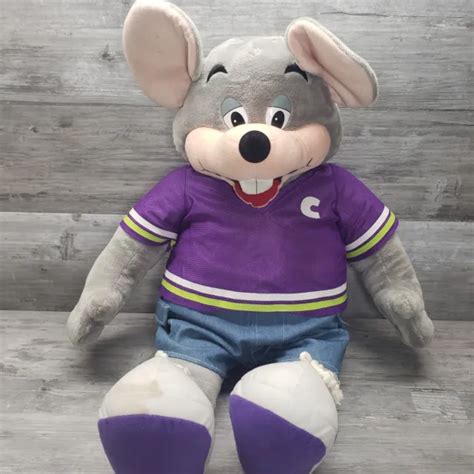 Chuck E Cheese Plush Mouse Doll Purple 2006 Large 30” Stuffed Animal