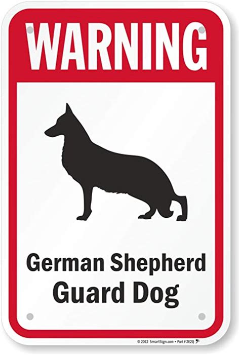 Smartsign Warning German Shepherd Guard Dog Sign 12