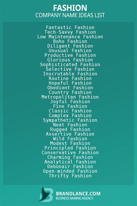 Fashion Business Name Ideas List Generator
