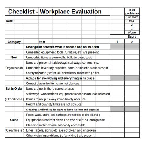 Excel Checklist Templates Samples Examples Formats Sample