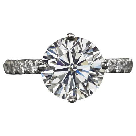 Gia Certified 3 Carat Round Diamond Platinum Ring For Sale At 1stdibs