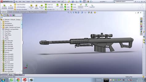 Barrett M82 Sniper Rifle By Solidworks Youtube