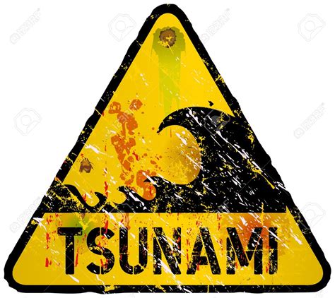 Tsunami warning sign, heavy weathered, vector eps 10 royalty free. Tsunami Warning Clip Art - Cliparts