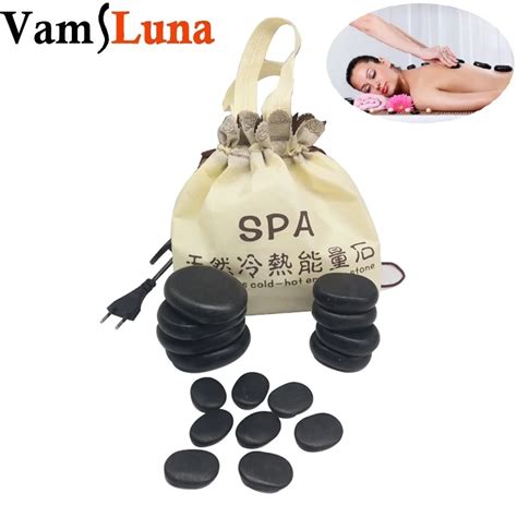 Professional Massage Besalt Hot Stone Set And Gem Massage Portable With 16 Therapy Hot Rocks