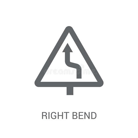 Right Bend Sign Icon Trendy Right Bend Sign Logo Concept On White