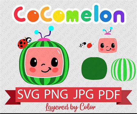 Cocomelon Logo Cocomelon Text Layered Svg Jpg Png Pdf | Etsy