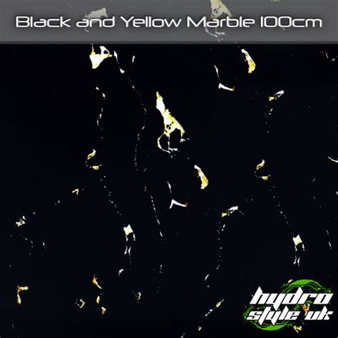 Black And Yellow Marble Hydrographics Film Hydro Style Uk