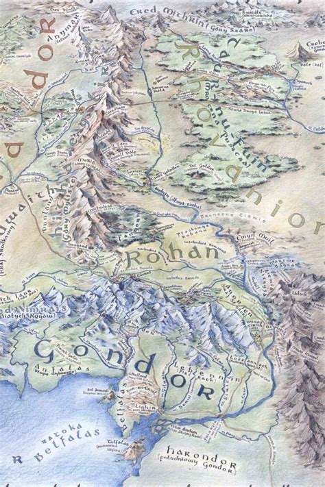 Large Detailed Map Of Middle Earth Desktop Wallpapers 640x960