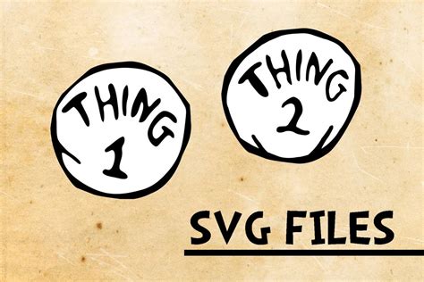 Dr Seuss Svg Files Thing 1 And Thing 2 Instant By Vintagecliparts