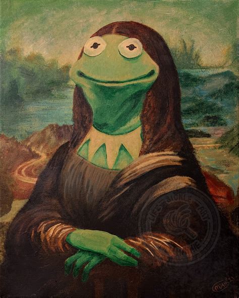 Mona Lisa Kermit The Frog Muppets Fine Art Canvas Wrap Etsy Canada