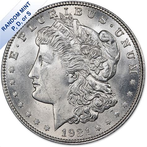 1921 Morgan Silver Dollar Bu Random Mint 1 Brilliant Uncirculated