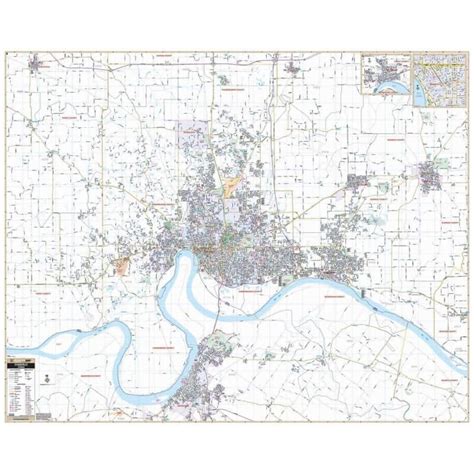 Evansville In Wall Map Shop City And County Maps