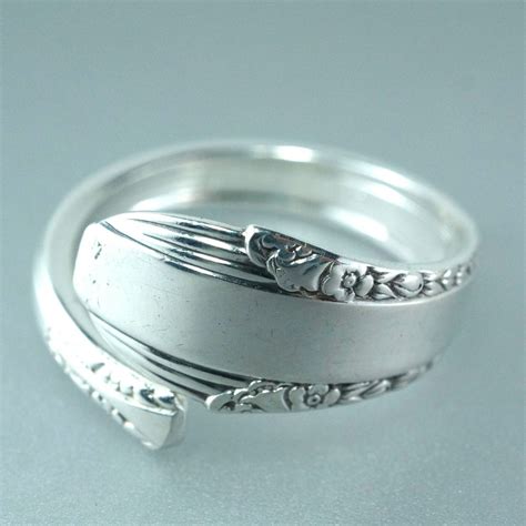 Large Silver Spoon Ring Sterling Spoon Ring Mens Silver