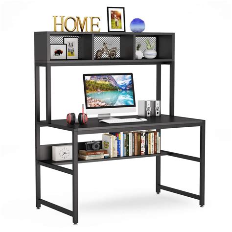 Buy Tribesigns Computer Desk With Shelf And Hutch Modern Home Office