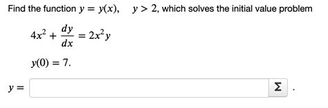 solved find the function y y x which satisfies the