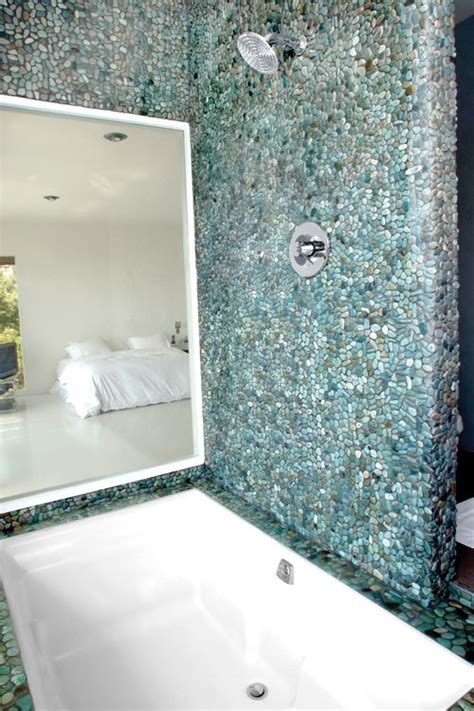 Solistone Turquoise River Rock Pebbles Bathroom Shower Mosaic Floor