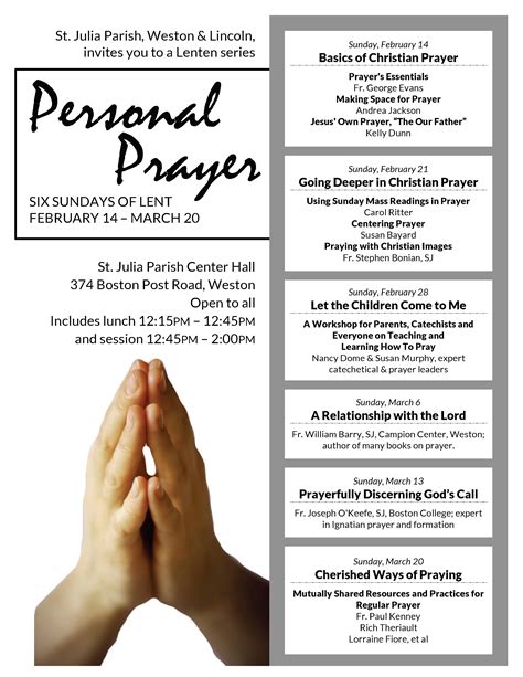 Lenten Presentations On Personal Prayer