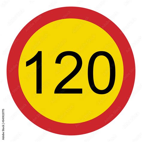 Prohibited Road Signs Speed Limit 120 Traffic Signs Stock Vector
