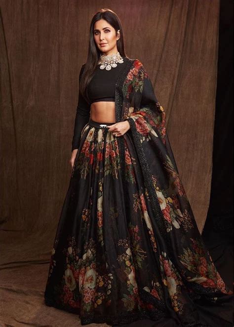 Katrina Kaif In A Black Floral Sabyasachi Lehenga Frugal2fab Teenage Minimalist Edgy