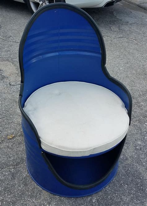 Recycled 55 Gallon Barrel Single Chair Cobalt Blue For Sale At 1stdibs