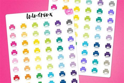 Printer Icon Set Of 60 Planner Stickers For By LuluRouxStudio