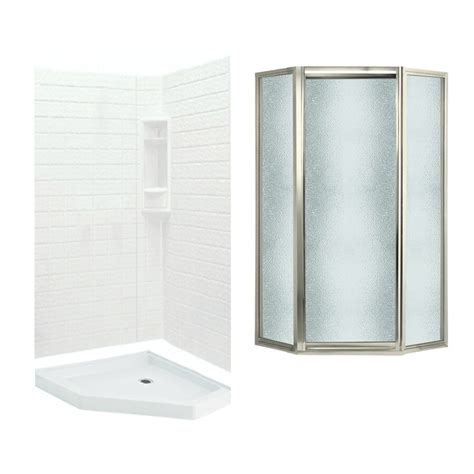 North america western europe and sector. Shop Swanstone Veritek White Fiberglass and Plastic Neo-Angle 3-Piece Corner Shower Kit (Actual ...