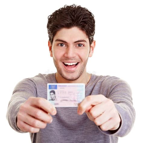 Young Man With Drivers License Stock Image Image Of Independently
