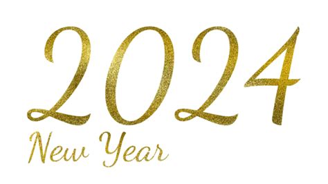 Texto De Luxo Dourado De Ano Novo De 2024 Png Texto Dourado 2024