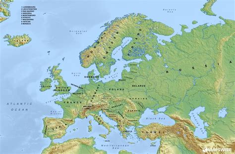 Map Of Europe Seas And Oceans State Map