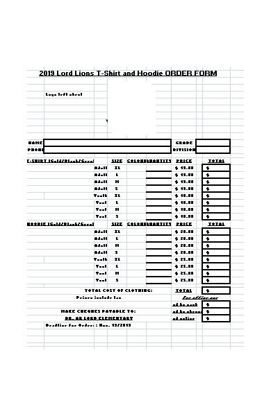 Free 52 Best T Shirt Order Forms In Pdf Ms Word Excel