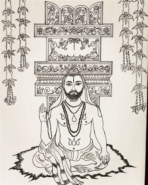 Sri Raghavendra Swamy💐 Male Sketch Humanoid Sketch Art